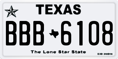TX license plate BBB6108
