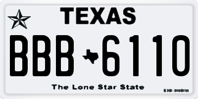 TX license plate BBB6110