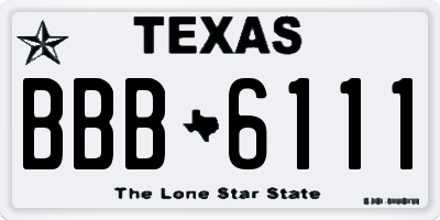 TX license plate BBB6111