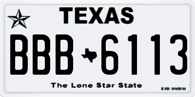 TX license plate BBB6113