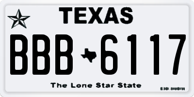 TX license plate BBB6117
