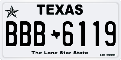 TX license plate BBB6119