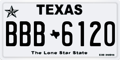 TX license plate BBB6120