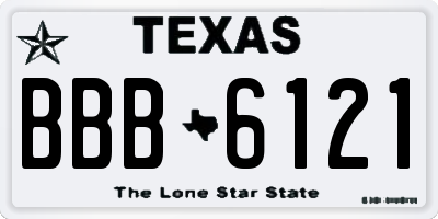 TX license plate BBB6121