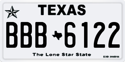 TX license plate BBB6122