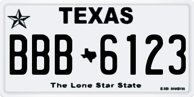 TX license plate BBB6123