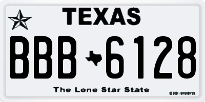 TX license plate BBB6128