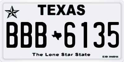 TX license plate BBB6135