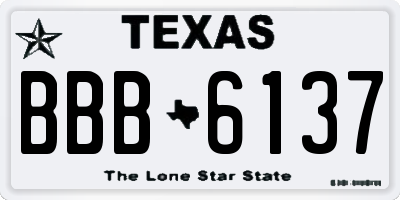 TX license plate BBB6137