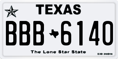 TX license plate BBB6140