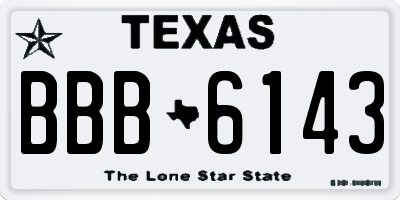 TX license plate BBB6143