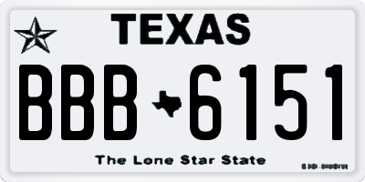 TX license plate BBB6151