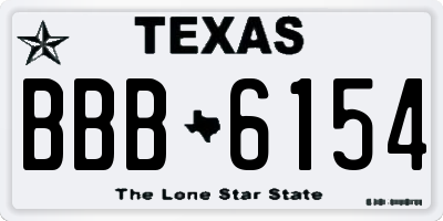 TX license plate BBB6154