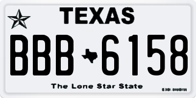 TX license plate BBB6158