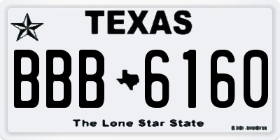 TX license plate BBB6160