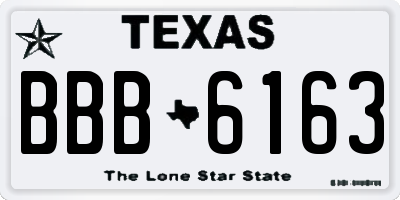 TX license plate BBB6163