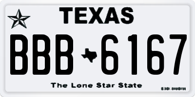 TX license plate BBB6167