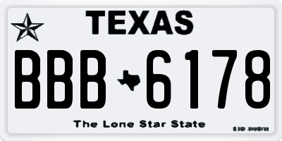 TX license plate BBB6178