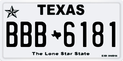 TX license plate BBB6181