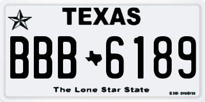 TX license plate BBB6189