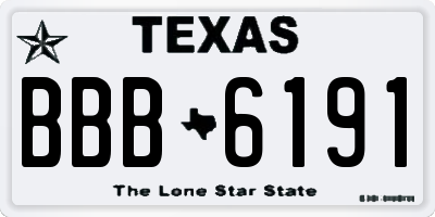 TX license plate BBB6191