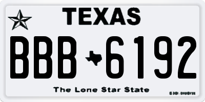 TX license plate BBB6192