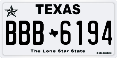 TX license plate BBB6194