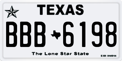 TX license plate BBB6198