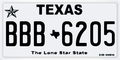 TX license plate BBB6205