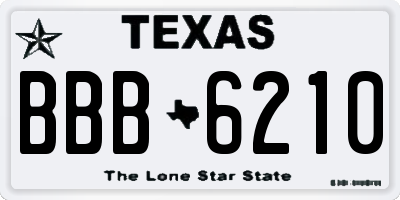 TX license plate BBB6210