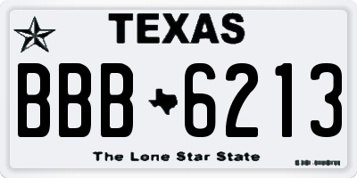 TX license plate BBB6213