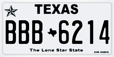 TX license plate BBB6214