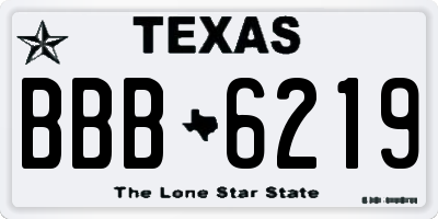 TX license plate BBB6219