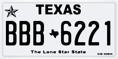 TX license plate BBB6221