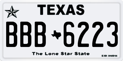 TX license plate BBB6223