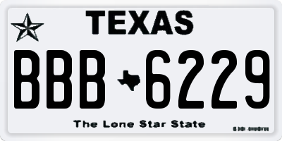 TX license plate BBB6229