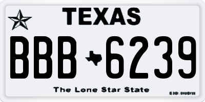 TX license plate BBB6239