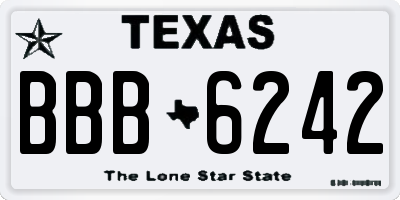 TX license plate BBB6242