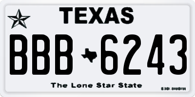 TX license plate BBB6243
