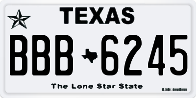 TX license plate BBB6245