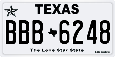 TX license plate BBB6248