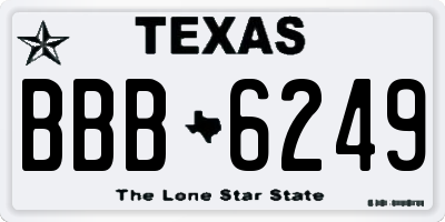 TX license plate BBB6249