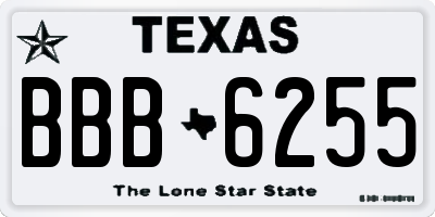 TX license plate BBB6255