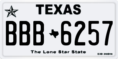 TX license plate BBB6257