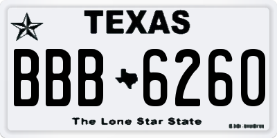 TX license plate BBB6260