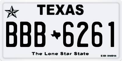 TX license plate BBB6261