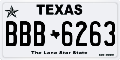 TX license plate BBB6263
