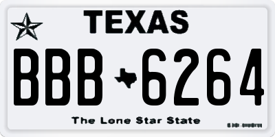 TX license plate BBB6264