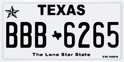 TX license plate BBB6265