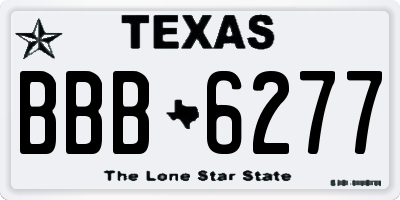 TX license plate BBB6277